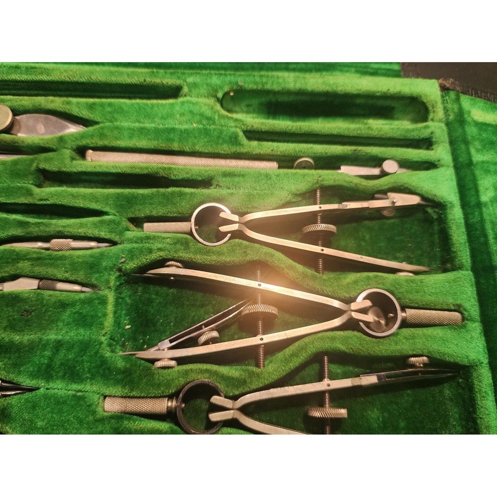 Vintage Drafting Instrument Set Precision Compasses Dividers Ottawa Toronto Case